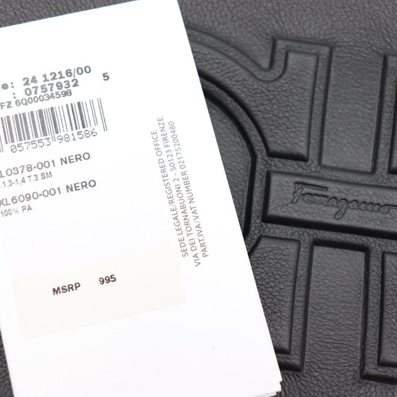 NWT Salvatore Ferragamo Men's Black Leather Double Gancio Dopp Kit Toiletry Bag - Picture 7 of 7